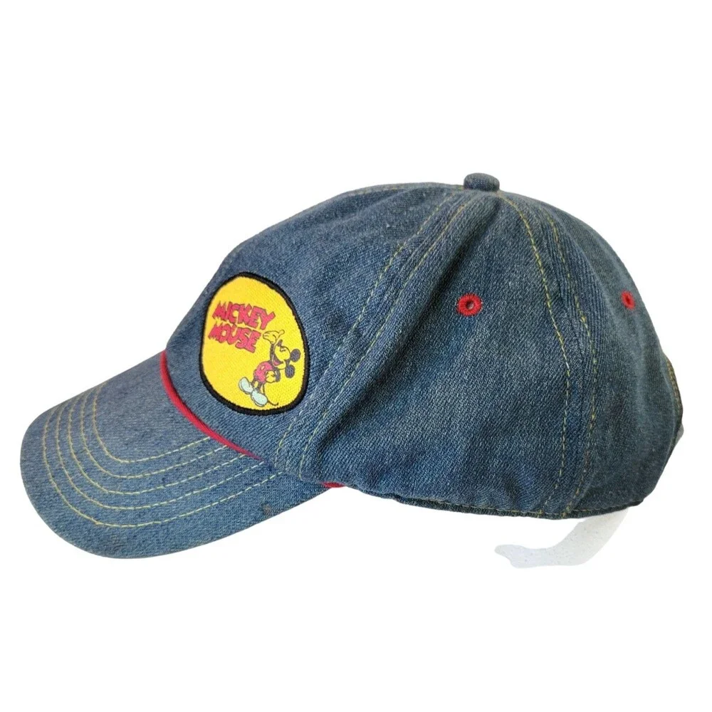 Vintage 90s Disney Mickey Mouse Hat Strap Back Denim Cap CK Style